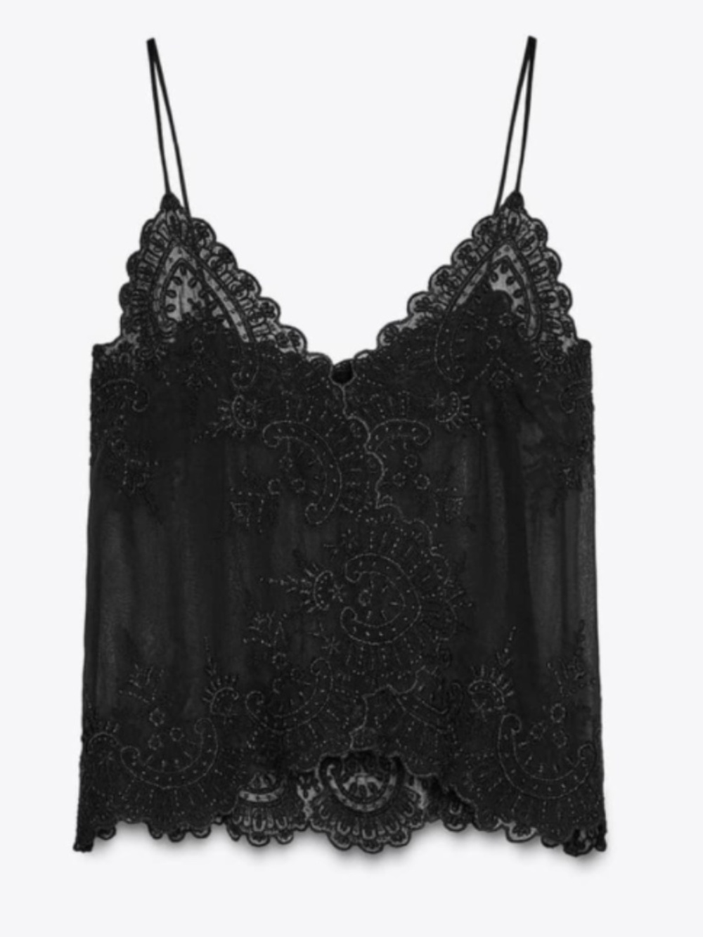 Zara ZW Collection Black Sheer Lace Cami